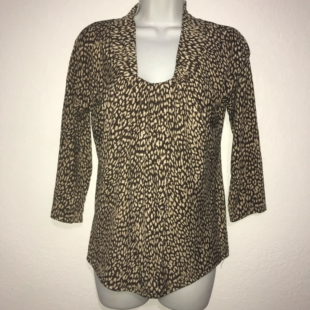 AK Anne Klein Stretch Jersey 3/4 Sleeve Top